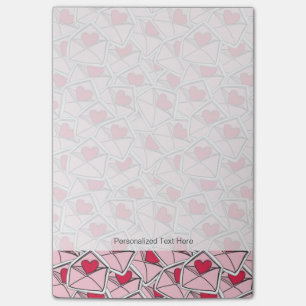 Valentine's Hearts on Envelopes Post-it Notes