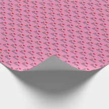 Valentines Hearts Pattern Over Pink Wrapping Paper