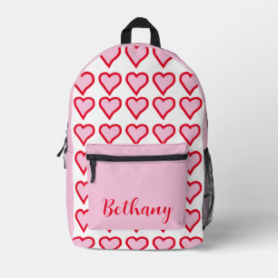 Valentines Hearts Printed Backpack