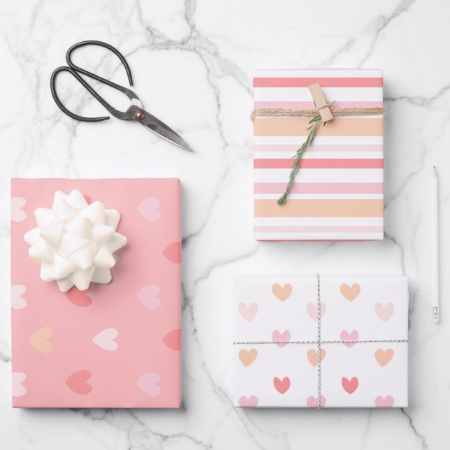 Valentine's Hearts Wrapping Paper (Front)
