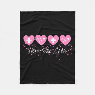 Valentines Hem Onc Crew Nurse Hematology Oncology Fleece Blanket
