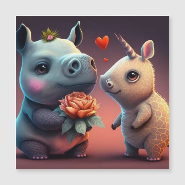 Valentine's hippo cartoon custom    (Front)