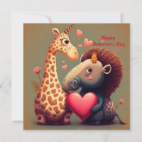 Valentine's hippo cartoon custom