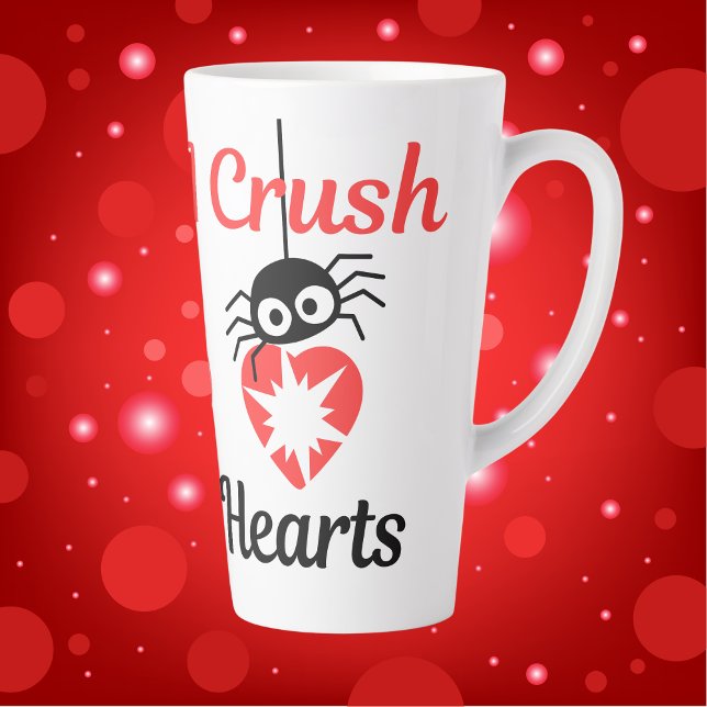 Valentine's I Crush Hearts cute spider | Latte Mug (Creator Uploaded)