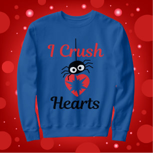 Valentine's I Crush Hearts cute spider   Sweatshirt