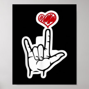 Valentines I Love You Hand Sign Asl Heart Cute Wom