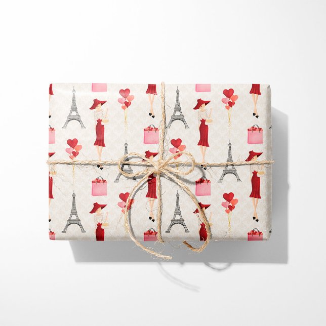 Valentine's In Paris Wrapping Paper (Creator Uploaded)