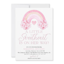 Valentines Invitation, Sweetheart Baby Shower Card