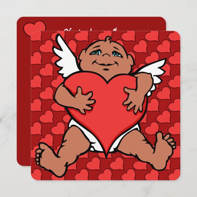 Valentine's Invitations Cupid Cards Custom (Front/Back)