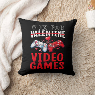 Valentines is for Video Games Funny Gamer Gift Cushion