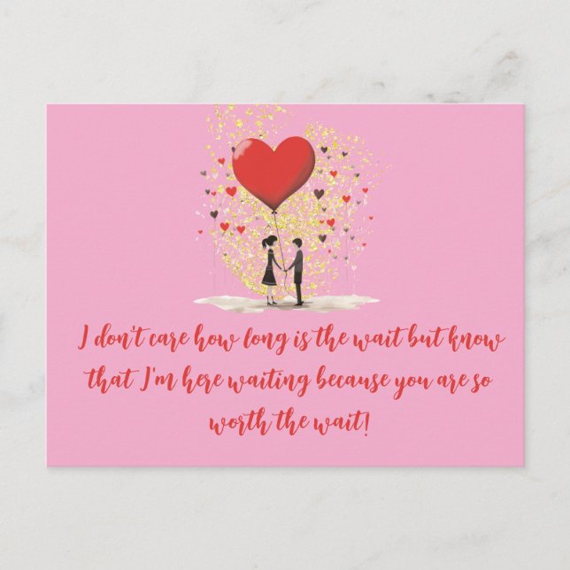 Valentines Jail Prison Long Distance Hearts Couple Holiday Postcard (Front)