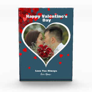 Valentines Keepsake Red Hearts Your Photo Block