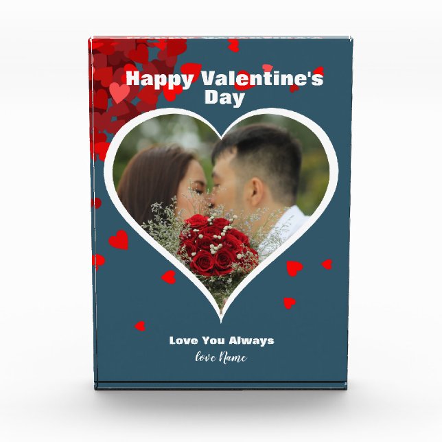 Valentines Keepsake | Red Hearts| Your Photo Block (Front)