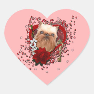 Valentines - Key to My Heart - Brussels Griffon Sticker