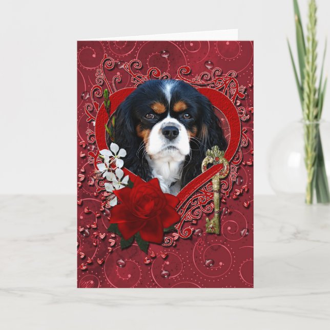 Valentines - Key to My Heart - Cavalier - Dark Holiday Card (Front)