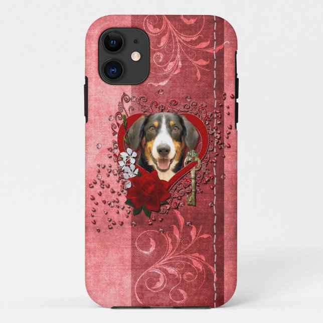 Valentines - Key to My Heart - Entlebucher - Eiger Case-Mate iPhone Case (Back)