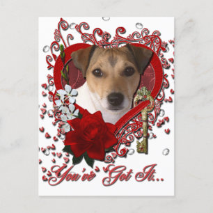 Valentines - Key to My Heart - Jack Russell Holiday Postcard