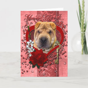 Valentines - Key to My Heart - Shar Pei Holiday Card