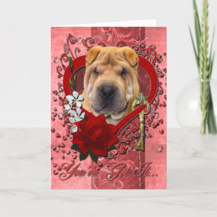 Valentines - Key to My Heart - Shar Pei Holiday Card