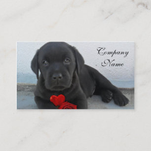 Valentine's labrador puppy business card