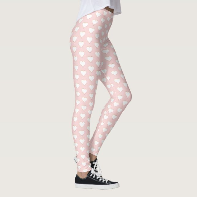 Valentine's Leggings Pink  Hearts Leggings (Right)