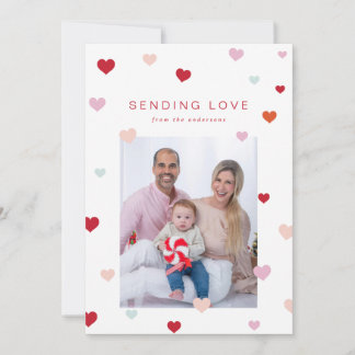 Valentine's Little hearts floating Holiday Card