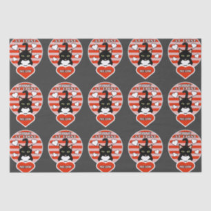 Valentines Love At First Meow Cat Lovers Heart T-S Tissue Paper
