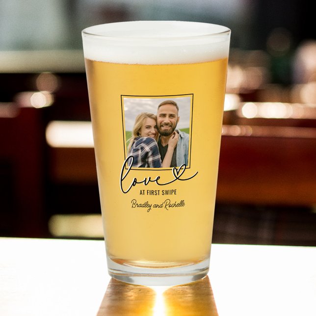 Valentines Love at First Swipe Photo Glass (Creator Uploaded)