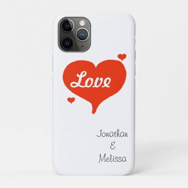 Valentine's Love Hearts PERSONALIZE Names Case-Mate iPhone Case (Back)