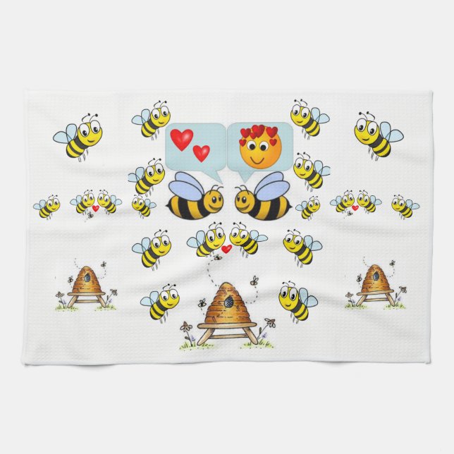 valentines love kitchen hand towel (Horizontal)