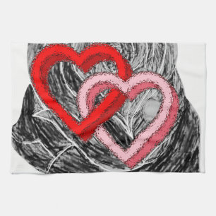 valentines love kitchen hand towel