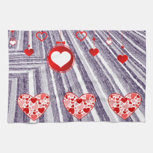 valentines love kitchen hand towel