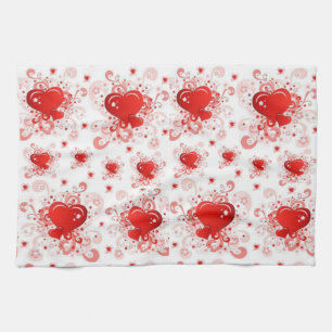 valentines love kitchen hand towel