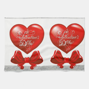 valentines love kitchen hand towel