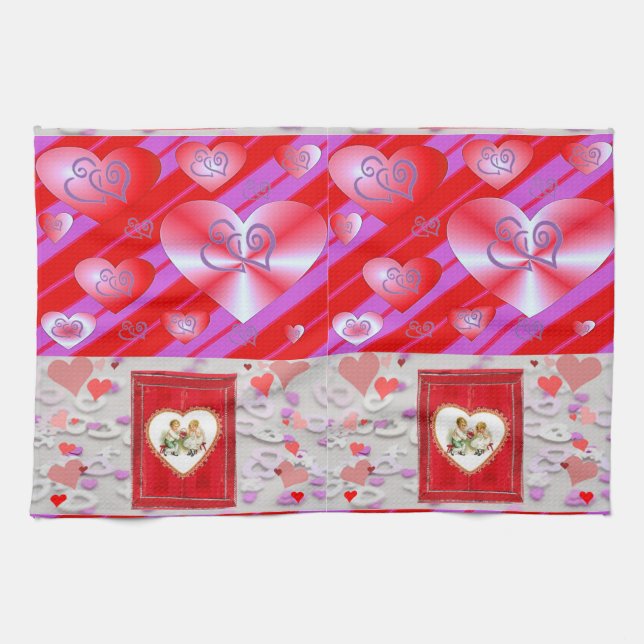 valentines love kitchen hand towel (Horizontal)