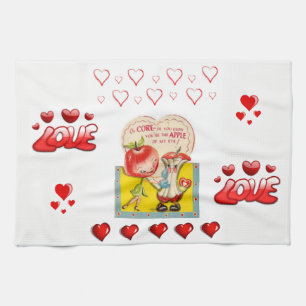 valentines love kitchen hand towel