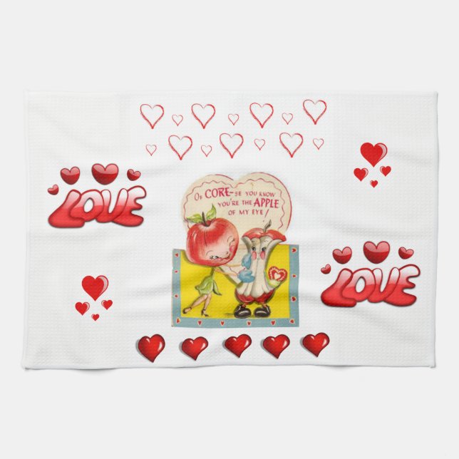 valentines love kitchen hand towel (Horizontal)