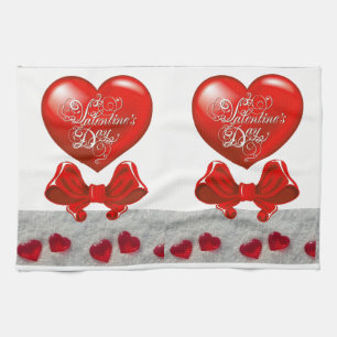 valentines love kitchen hand towel