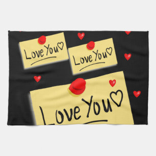 valentines love kitchen hand towel