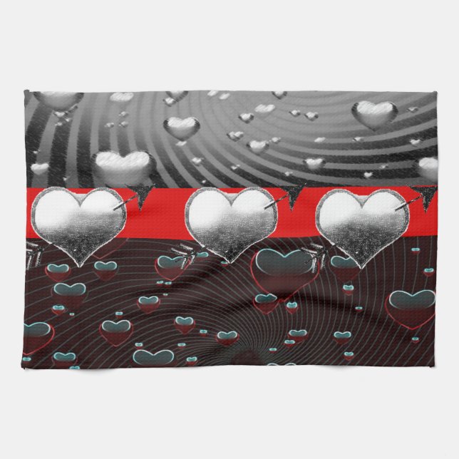 valentines love kitchen hand towel (Horizontal)