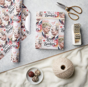  Valentine's   Love Knows No Border Wrapper Wrapping Paper