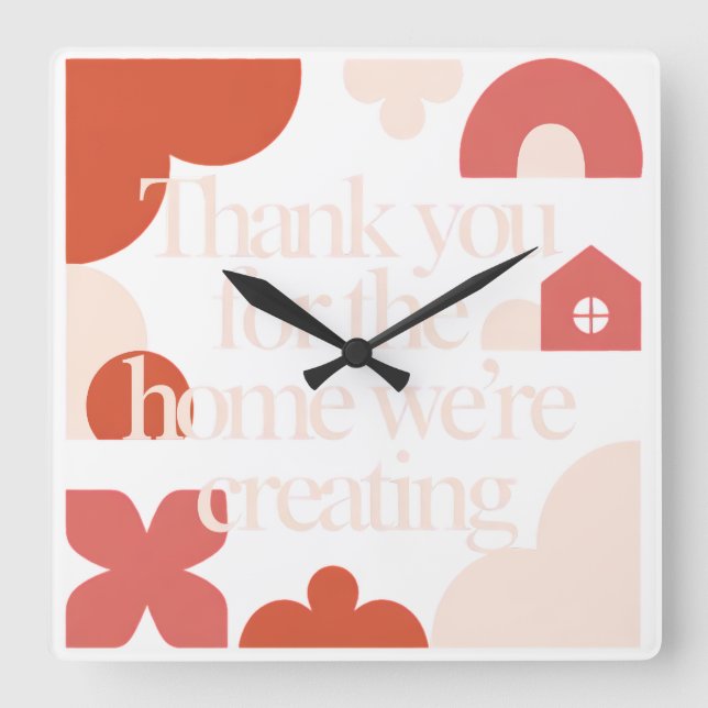 Valentines Love Quote Newlywed Time Square Wall Clock (Front)