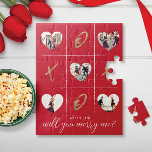Valentine's Marriage Proposal Will You Merry Me XO Jigsaw Puzzle