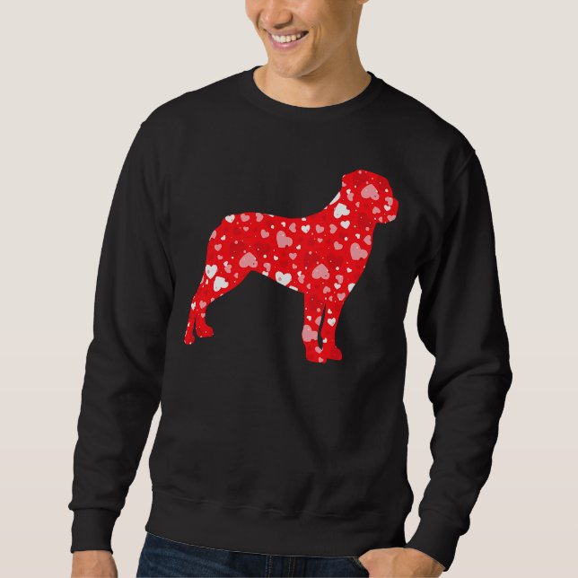 Valentines Matching Couple Love Hearts Rottweiler  Sweatshirt (Front)