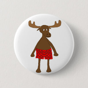 Valentine's Moose 6 Cm Round Badge