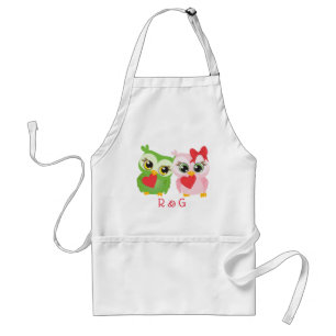 Valentines Owls in Love Standard Apron