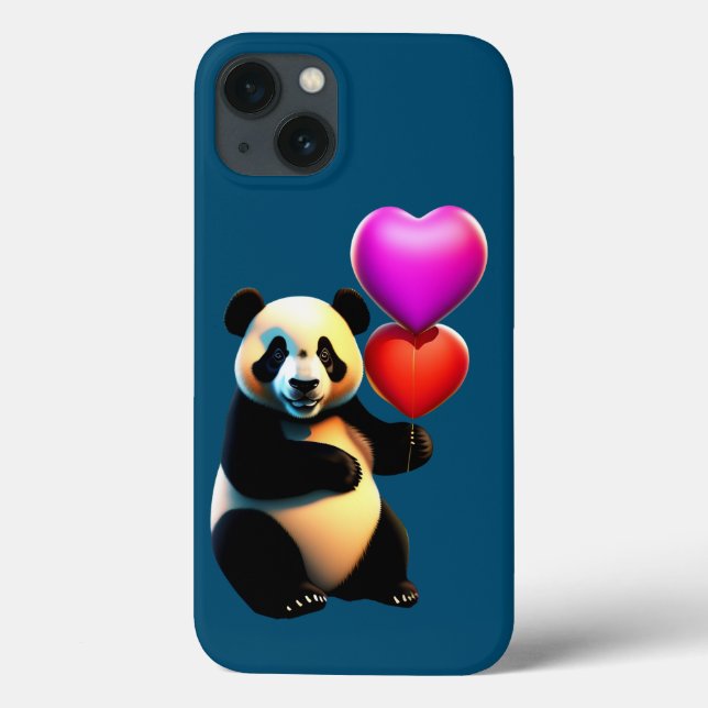 Valentine's Panda & Heart Balloon, Valentine's Day Case-Mate iPhone Case (Back)