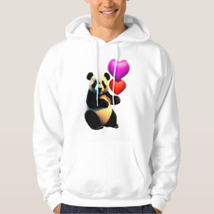 Valentine's Panda & Heart Balloon, Valentine's Day Hoodie