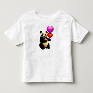 Valentine's Panda & Heart Balloon, Valentine's Day Toddler T-Shirt