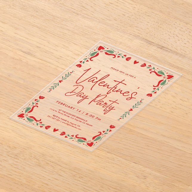 Valentine's party Invitation (Laydown)
